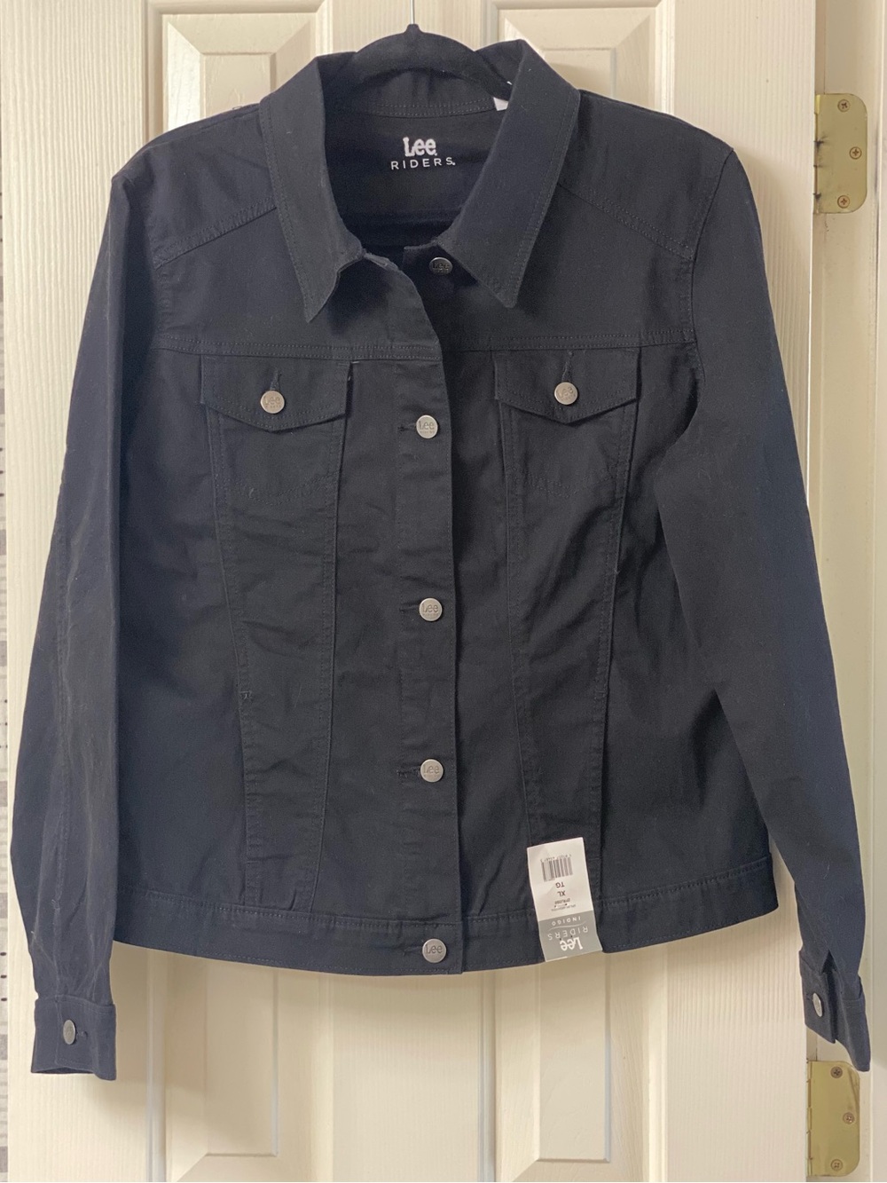 Lee Riders Black Women's Denim Button Down Jacket - Size XL